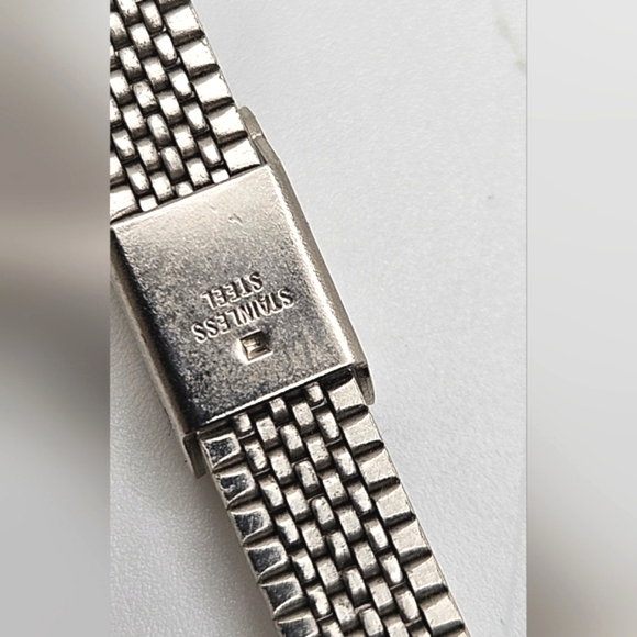 TEKRON Vintage Womens Watch Silver Metal Band Untested - Picture 5 of 5